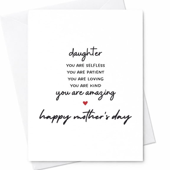Heartfelt Mother's Day Poem Card For Daughter