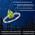 thumbnail image 2 of Gem Stone King 925 Silver and 10K Yellow Gold Green Peridot and White Lab Grown Diamond Engagement Ring for Women | 1.92 Cttw | Pear Shape 10X7MM | Gemstone August Birthstone | Size 7, 2 of 6