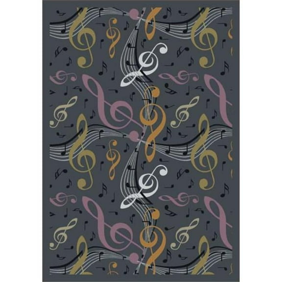 Virtuoso Gray 7 ft.8 in. x 10 ft.9 in.  WearOn Nylon Machine Tufted- Cut Pile Whimsy Rug