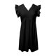 thumbnail image 4 of Vestido informal de color liso para mujer con mangas colgantes de encaje y mini falda - Poliéster, diseño con volantes y cuello en V, apto para mujeres embarazadas, 4 of 4