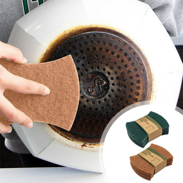 Paquetes de 5 esponjas de fibra de madera para limpieza de alta resistencia - Cepillos de cocina multisuperficie para ollas, sartenes y platos