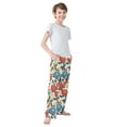 thumbnail image 4 of FORMRS Kids Pajama Pants with Pockets Size 13-14Y Boys Lounge Sleep Bottoms, Vibrant Japanese Flowers, 4 of 8