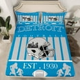 thumbnail image 2 of Homewish Boys Ball Game Bed Sheets,Detroit American Football King Sheets,Gray Blue Sheet Set For Kids,Luxury Bedroom Decor,4 Pieces, 2 of 7