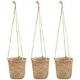 thumbnail image 3 of 3-Piece Hand-Woven Storage Basket Wicker Hanging Flower Pot Basket Plant Basket Indk8242, 3 of 7