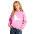 thumbnail image 4 of IWRICH Love Horse Hoodie for Girls Equestrian Horseback Riding Gift Idea Sweatshirt with Horses,Size 2-14 Years Pink 110, 4 of 4
