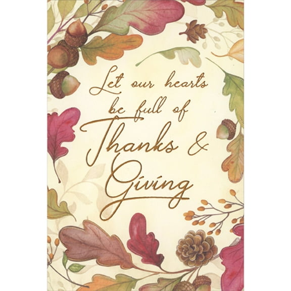 Pictura Let Our Hearts Be Full of Thanks and Giving: Autumn Branches Thanksgiving Card