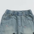 thumbnail image 5 of Eltusu Girls Jeans, Elastic Waist Loose Fit Printed Wide Leg Denim Pants Blue Size 5-16 T, 5 of 7