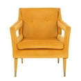 thumbnail image 3 of SAFAVIEH Mara Mid-Century Retro Tufted Accent Chair, Marigold, 3 of 12