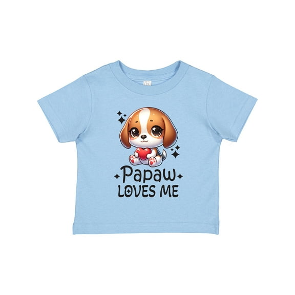 Inktastic Papaw Loves Me Grandchild Puppy Boys or Girls Toddler T-Shirt