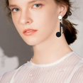thumbnail image 4 of Elegante estilo punk acrílico nota musical cuelga pendientes colgantes para mujeres niñas moda hip hop joyería musical regalo negro acrílico nota musical (3 pares), 4 of 5