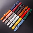 thumbnail image 3 of Correa de cuero de color liso con puntadas lisas para reloj de hombre y mujer, más colores opcionales, 3 of 4