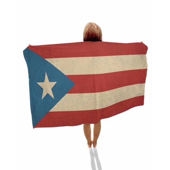 Puerto Rico Flag Beach Towels Oversized Super Absorbent, Red Blue Vintage Lightweight Bath Towel Quick Dry Sets For Bathroom/Pool/Rv Camping/Beach Play/Gym Room/Picnic 30"x60"