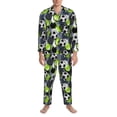thumbnail image 3 of Lsque Football Pattern Long Sleeve Pajama Set for Men - Soft 2-Piece Sleepwear and Loungewear Set with Pockets, Comfy Nightwear-Medium, 3 of 7