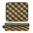thumbnail image 2 of Hair Tools Storage with Heat Resistant Mat- Yellow and Black Printed Curling Iron Travel Bag/Flat Iron Case for Women, 2 of 8