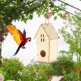 thumbnail image 3 of Casa de pájaros de natural inacabada para jardín exterior, colgante, casa para pájaros, de pájaros, alimentador de pájaros - 1 estilo 1 CUTICAT casas de aves, 3 of 8