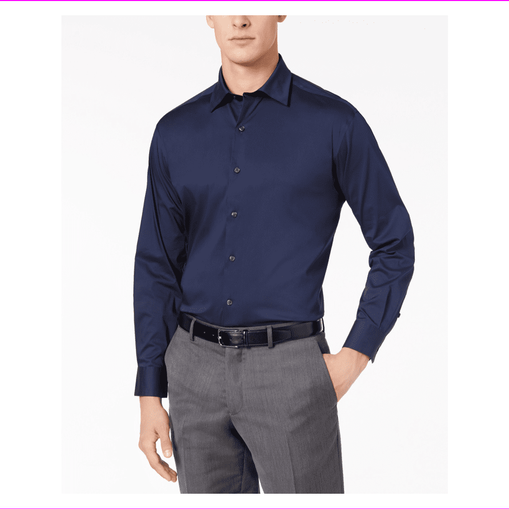 Alfani Mens Regular Fit Performance dress shirt 1515.534/35/Navy