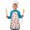Rooster and Dot, variant on Rooster and Egg Brown Pattern Teens Aprons, Adjustable Neck Strap, Toddler & Teens Aprons for Cooking & Baking, 19x23.6 Inches