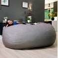 thumbnail image 7 of Big Joe Fuf 7Ft Giant Foam Bean Bag Chair Couch with Removable Cover for Kids, Teens, Adults, Fog Lenox, Durable Woven Polyester, 7 foot Oversized, 7 of 7