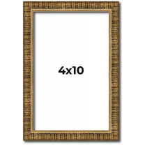 4x10 IN Frame Gold Kingsley Distressed Solid Wood Picture Frame Width 0.75 Inches | Interior Frame