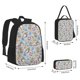 thumbnail image 2 of Disketp Summer Time With Gnome Mochila Estampada de Gran Capacidad con Lonchera y Estuche, Set de 3 Piezas para Estudiantes, 2 of 7