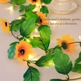 thumbnail image 6 of 1 Pack 6.6 Ft Artificial Sunflower Garland with Lights Battery Powered 20 LED Fake Sunflower Vines Flowers Fairy Lights for Indoor Outdoor Bedroom Wedding Garden Party Home Hanging Decorations, 6 of 7