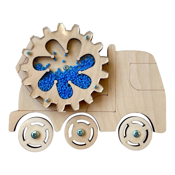 Tablero de actividades para niños, accesorios de bricolaje, juguete artesanal de madera para recuerdos de fiesta. Camión