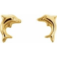 thumbnail image 2 of 14k Yellow Gold Dolphin Earrings Stud Earring for Women - .3 Grams, 2 of 2