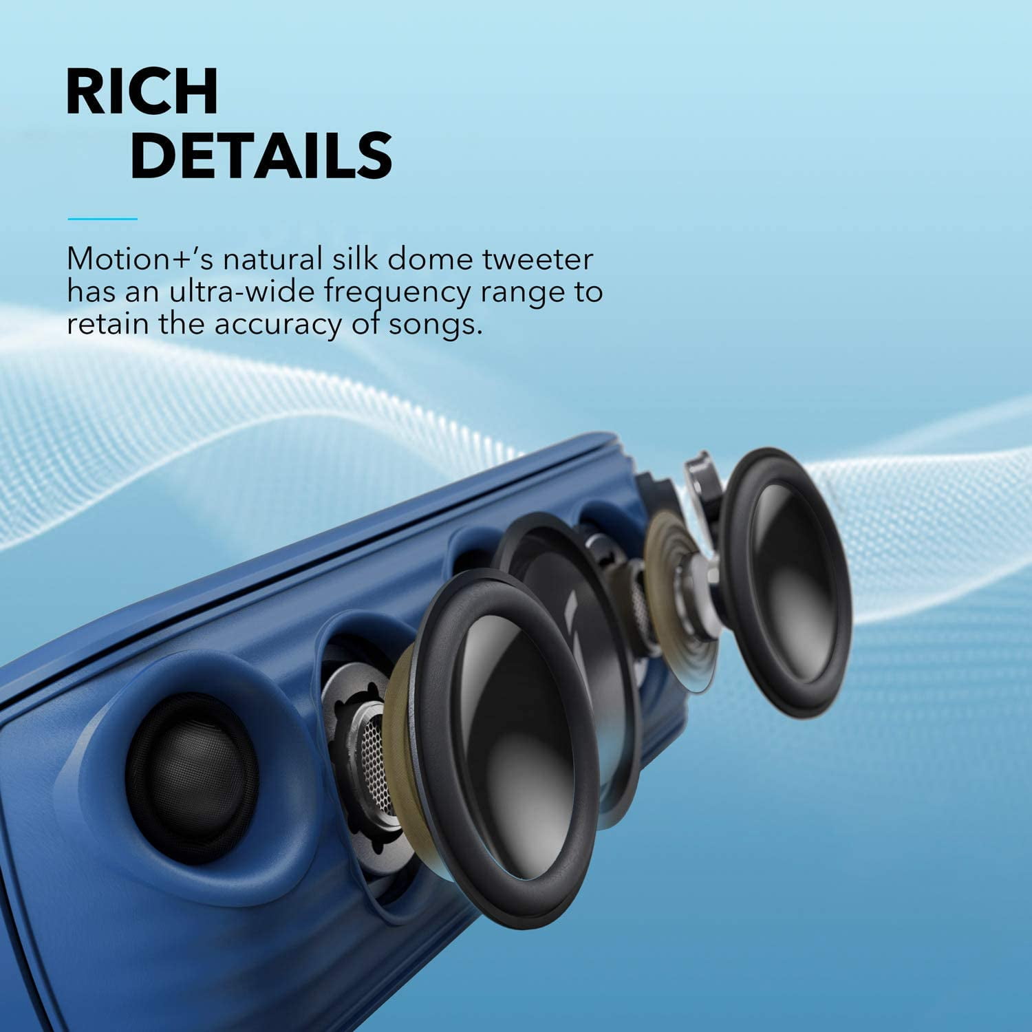 Soundcore Motion+ Enceinte Bluetooth Puissante avec Son Hi-Res 30W, USB-C,  12 Heures d'autonomie, Étanchéité IPX7, App avec EQ modifiable, DSP avancé  et Audio Haute fidélité : : High-Tech