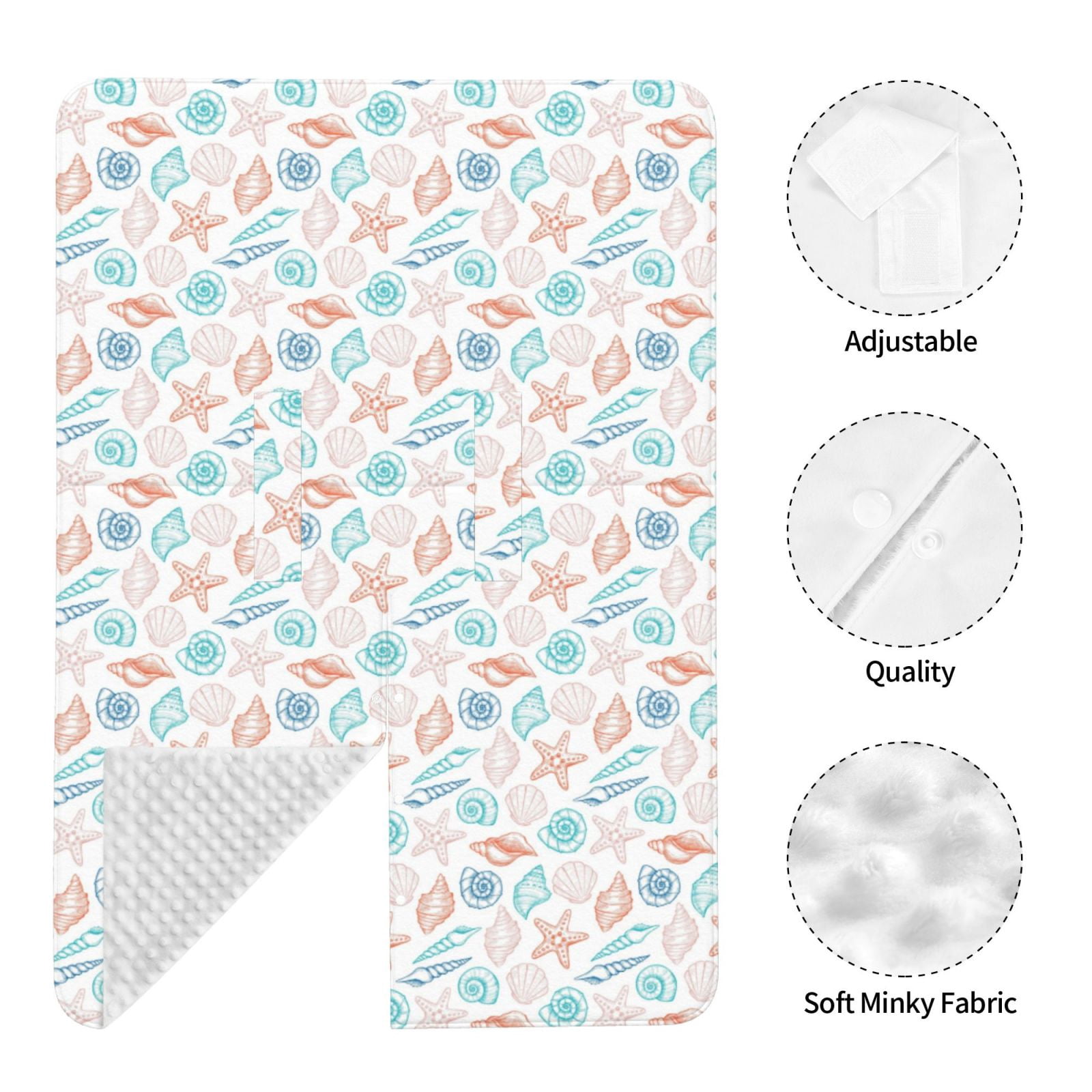 Naloa Colorful Seashells1 Baby Car Seat Cover, Breathable Baby Carrier Cover, Multiuse Baby Carrier Cover & Nursing Breastfeeding Cover