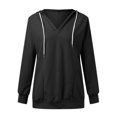 thumbnail image 5 of Vedolay Basic Sweatshirt for Women Fashion 2023 Tight Fit Lightweight Solid Long Sleeves Top Zip up Hoodie Y2k Black,M, 5 of 5