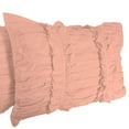thumbnail image 3 of 2 Piece Ruched Ruffle Pattern Solid Peach European Pillow Shams, (European 18X18 Pillow Cover), 100% Egyptian Cotton, 800 Thread Count, European Size, 3 of 3