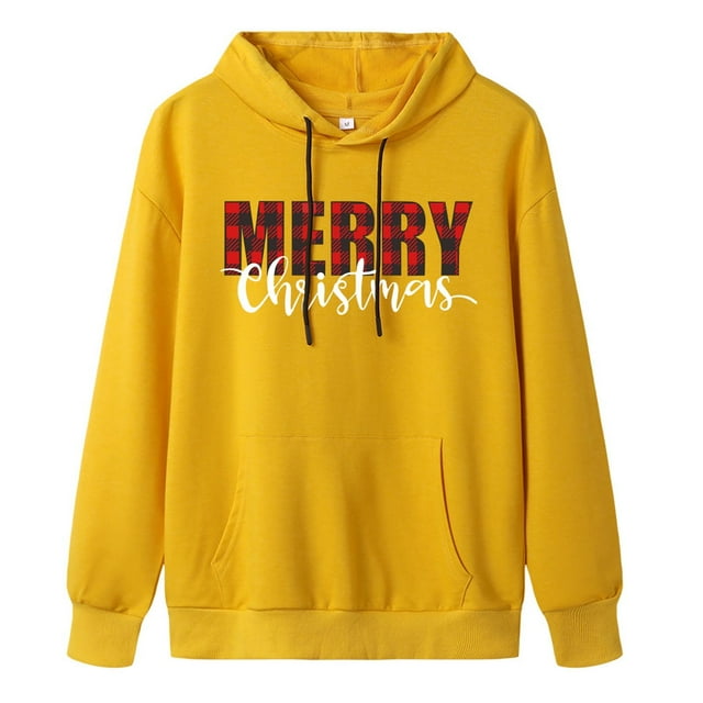 Chemises de Noël pour Femmes Manches Longues Femmes Noël Imprimé Chandail à Capuche Manches Longues Chandail Chemises Haut Blouse Femmes Chemises Manches Longues Noël Chemises Manches Longues