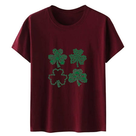 

Womens Tops Corset Tops for Women Trendy Women Leisure Printed Pullover Short Sleeve T-Shirt Tops Blouse White Long Sleeve Shirts for Women Valentine Shirts for Women Clearance on Sales Red L