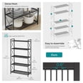 thumbnail image 3 of LEDREM 5-Tier Metal Storage Rack with X-Frame Sides, Heavy-Duty Wire Shelving Unit, Deep Organizer for Entryway Kitchen Bathroom Living Room, Industrial Ink Black, 3 of 6