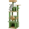 thumbnail image 1 of Large Cat Tree cm Cat Tower for Large Cats Cat Condo with Sisal-Cove Scratching Posts and Pads Padded Perch Dual Condo and Basket for Indoor Cats-Grey Small, 1 of 7