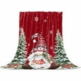thumbnail image 2 of Christmas Dwarf Throw Flannel Blanket 40x60In Winter Christmas Trees Snowflakes Red Super Soft Cozy Bed Blanket, Lightweight Plush Fuzzy Bed Throw for Bedroom Sofa Couch Living Room, 2 of 4