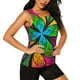 thumbnail image 2 of Balery Multicolored Beautiful Flower Camiseta sin mangas estampada ligera para mujer, tops de entrenamiento sin mangas, camisetas de yoga transpirables de secado rápido.-XX-Large, 2 of 7