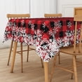 thumbnail image 4 of Duangreer Christmas Theme Rectangle Tablecloth, Red Checkered Snowflake Print, Washable Table Cover for Restaurant Picnic Party Decorations, 60 x 70 Inch, 4 of 6