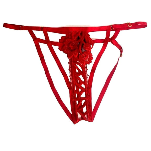 Victoria's Secret Very Sexy Band of Lovers Bikini Panty Red Embroidery Size Medium NWT