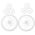 thumbnail image 6 of OULII 8Pcs Multi-use Circle Protractor Plastic Protractor Ruler Geometry Circle Protractor Accessory, 6 of 8