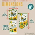 thumbnail image 5 of PREMIUS 3 Piece Printed Kitchen Linen Set, Bicycle & Sunflowers, 1 Cotton Towel, 1 Pot Holder, 1 Oven Mitt, 5 of 5