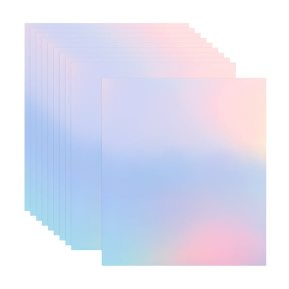 Unique Bargains 11.7x8.2" Printable Holographic Sticker Paper, 10Pcs A4 Glossy Rainbow Vinyl Sticker Paper Holographic, Style 10