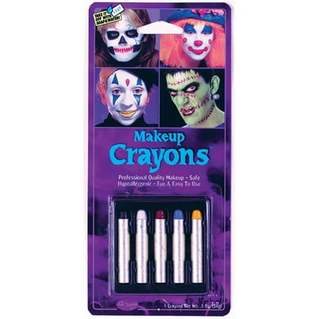 Assorted Makeup Crayons Adult Halloween Accessory, 5-Pack