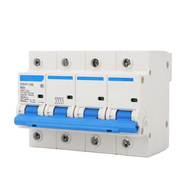 Disjoncteur à montage sur rail 4 pôles 400 V 80 A, protection de sécurité polyvalente, interrupteur de déconnexion ignifuge pour la maison