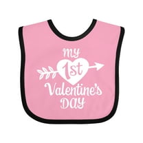 Inktastic My First Valentine's Day with White Heart and Arrow Boys or Girls Baby Bib