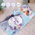 thumbnail image 4 of Kainsy Custom Toddler Girls Sleeping Bag Nap Mat for Daycare, Mermaid Kids Sleeping Bag with Pillow & Blanket for Preschool Kindergarten, Personalized Name Easy Carry Napsack Purple, 4 of 9