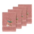 thumbnail image 2 of Authentic Hotel and Spa  Turkish Cotton Blue Bird Embroidered Tea Rose 4-piece Washcloth Set, 2 of 3