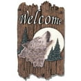 thumbnail image 1 of Wolf Porch Decor Resin Slate Plaque Welcome Sign Printed Wall Art Multi-Color, 1 of 4