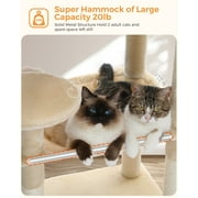 PAWZ Road Cat Tree 56 Sisal Scratching Posts Tower with Large Perch Hammock for All Indoor Cats,Upgrade Beige