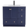 thumbnail image 5 of Eclife Retro 36" Bathroom Vanity Cabinet with Ceramic Undermount Sink Top, Matt Blue Paint, 5 of 9
